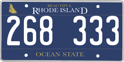 RI license plate 268333