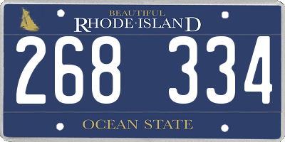 RI license plate 268334