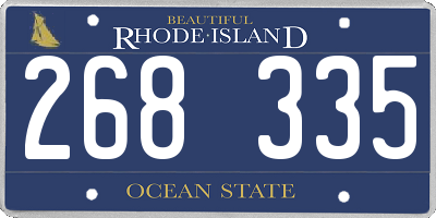 RI license plate 268335