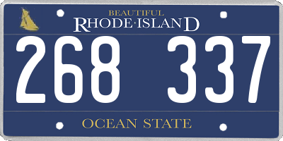 RI license plate 268337