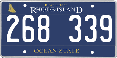 RI license plate 268339