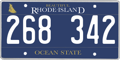RI license plate 268342