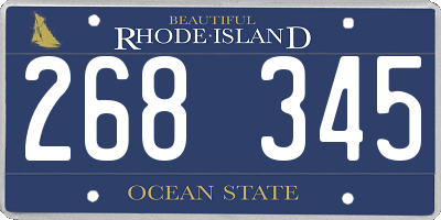 RI license plate 268345
