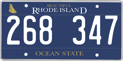 RI license plate 268347