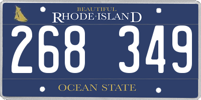 RI license plate 268349