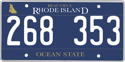 RI license plate 268353
