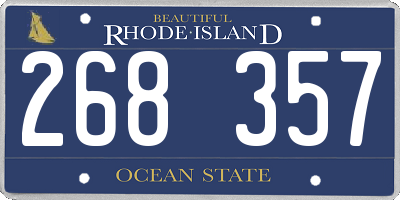 RI license plate 268357