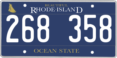 RI license plate 268358