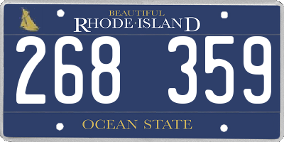 RI license plate 268359