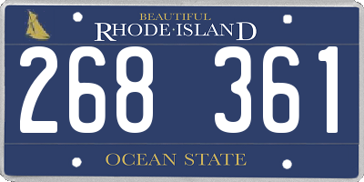 RI license plate 268361