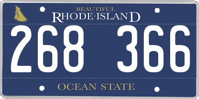 RI license plate 268366