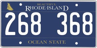 RI license plate 268368