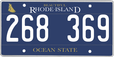 RI license plate 268369