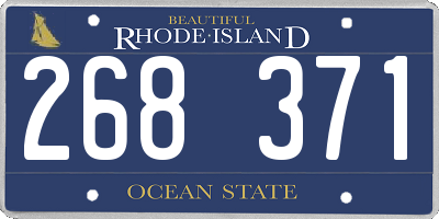 RI license plate 268371