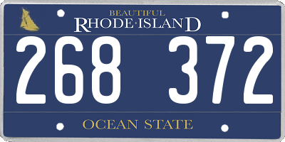 RI license plate 268372