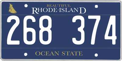 RI license plate 268374