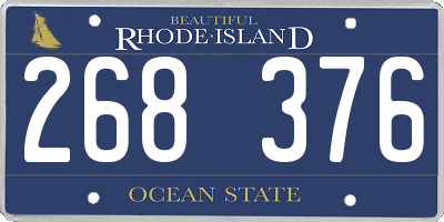 RI license plate 268376