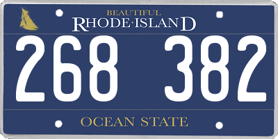 RI license plate 268382