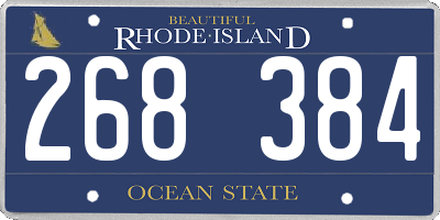 RI license plate 268384