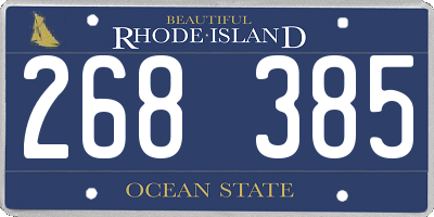 RI license plate 268385