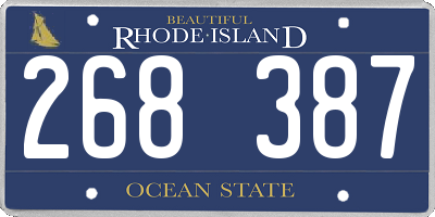 RI license plate 268387
