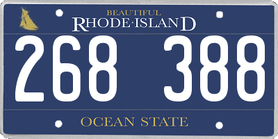 RI license plate 268388