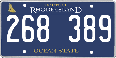 RI license plate 268389