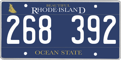 RI license plate 268392