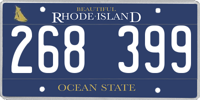 RI license plate 268399