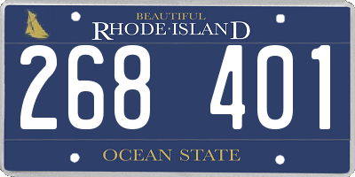 RI license plate 268401