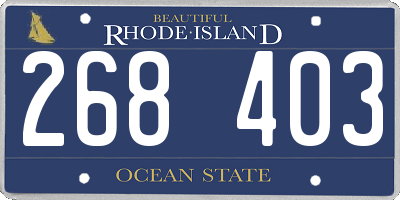 RI license plate 268403