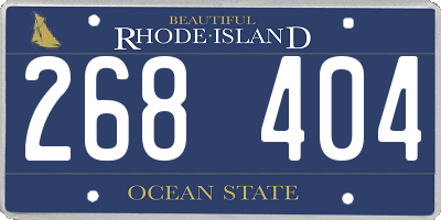 RI license plate 268404