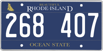 RI license plate 268407