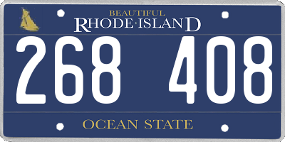 RI license plate 268408