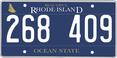RI license plate 268409