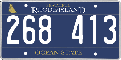 RI license plate 268413