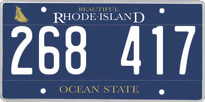 RI license plate 268417
