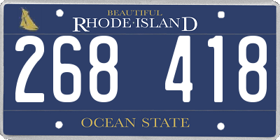 RI license plate 268418
