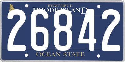 RI license plate 26842