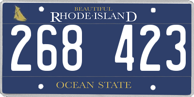 RI license plate 268423