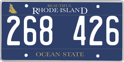 RI license plate 268426