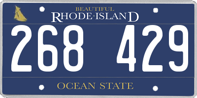 RI license plate 268429