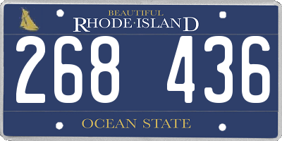 RI license plate 268436