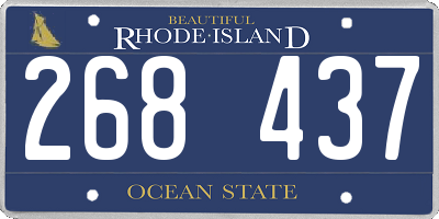 RI license plate 268437