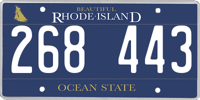 RI license plate 268443