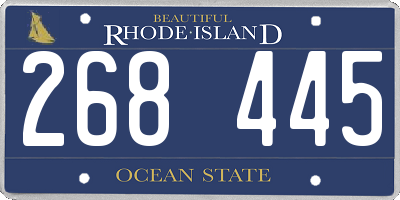 RI license plate 268445