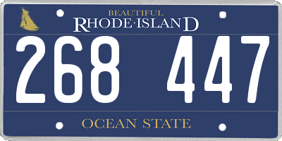 RI license plate 268447
