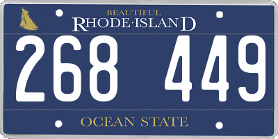 RI license plate 268449