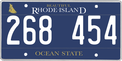 RI license plate 268454