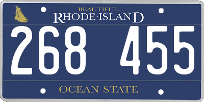 RI license plate 268455